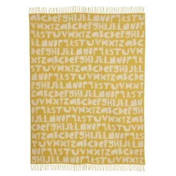 Online Alphabet Lambswool Throw - Yellow Blankets + Throws