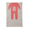 New Bear Mini Blanket - Grey & Pink Baby Blankets