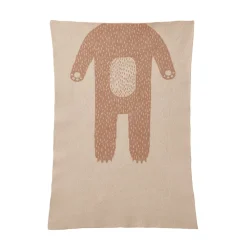 Fashion Bear Mini Blanket - Oatmeal & Brown Baby Blankets