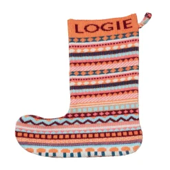 Shop Bespoke Knitted Christmas Stocking - Orange Bespoke