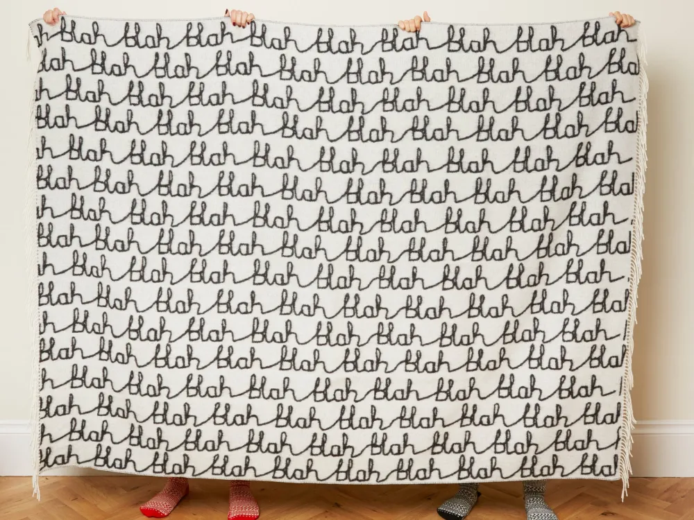 Cheap Blah Blah Lambswool Throw Blankets + Throws
