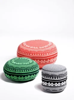 Best Ernest Pouffe in ZigZag - Black Floor Cushions