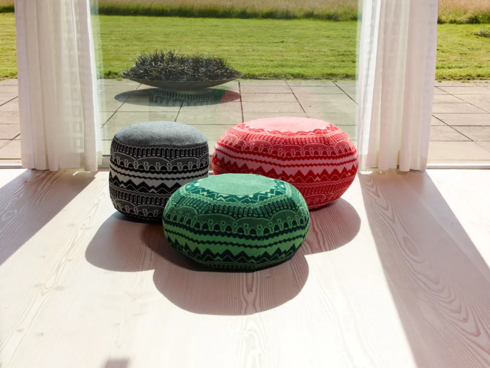 Hot Ernest Pouffe in ZigZag - Green Floor Cushions
