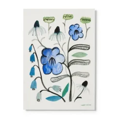 Cheap Floral Print - Blue Flower Wall Art