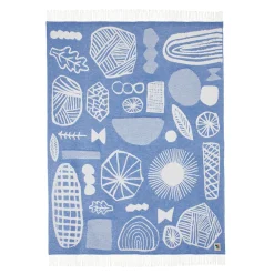 Fashion Forager Throw - Blue & White Blankets + Throws
