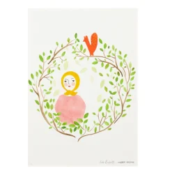 Discount Girl in the Woods Print Flower Wall Art