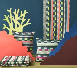 Online Glitch Woven Throw - Denim Blue Blankets + Throws