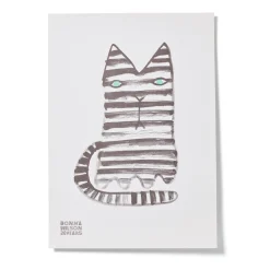 Hot Mono Cat 20 Years Riso Print - Limited Edition Screen Print Wall Art