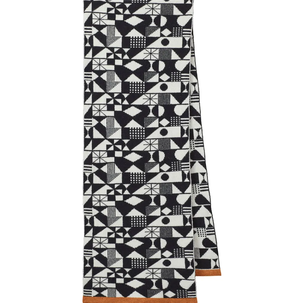 Outlet Monoglyph Blanket Scarf - Black Scarves