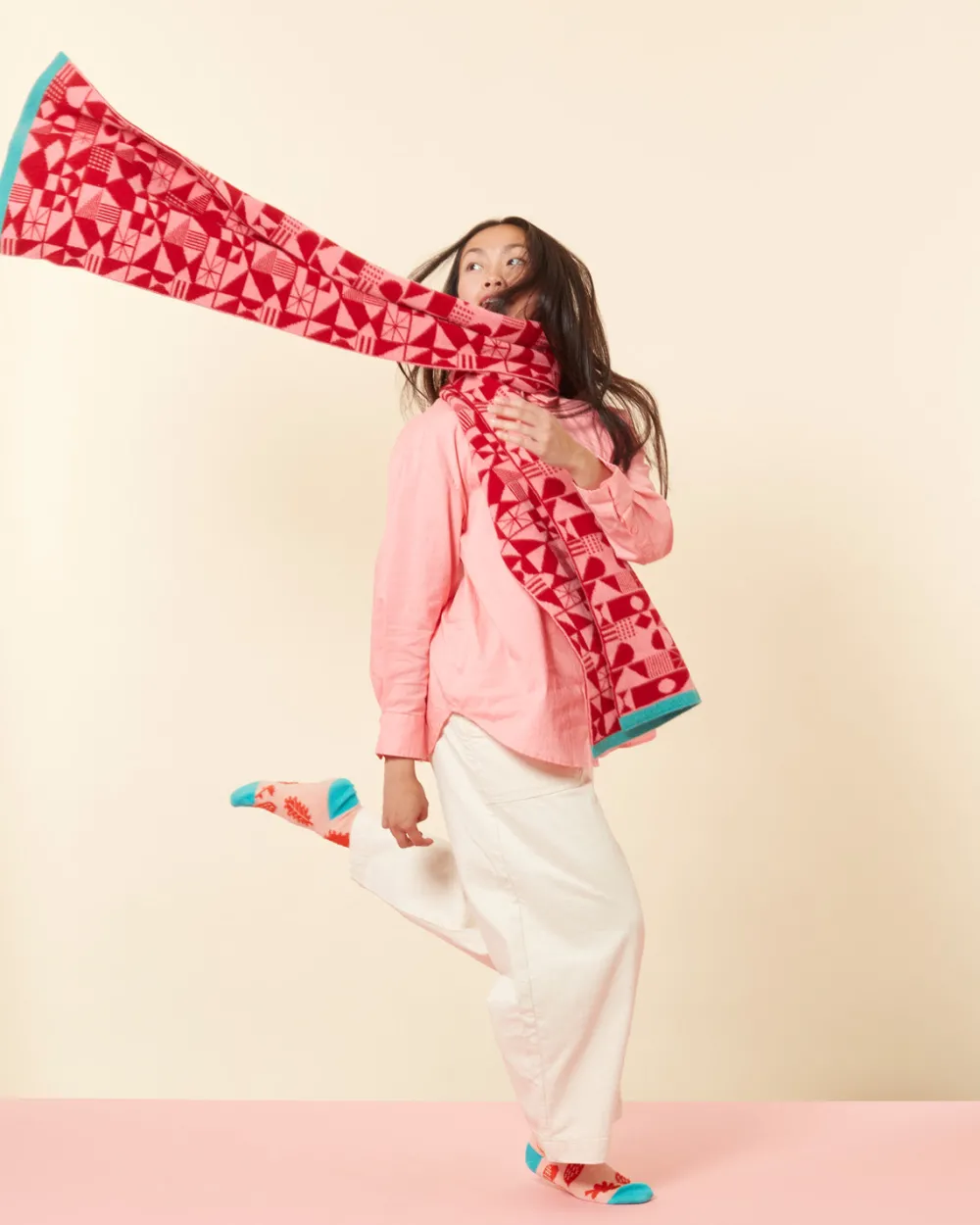 Online Monoglyph Blanket Scarf - Lipstick Scarves