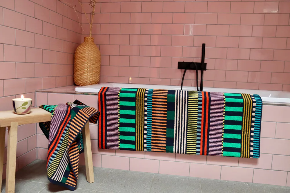 Clearance Multi Stripe Bath Towel Bath Towels + Sheets