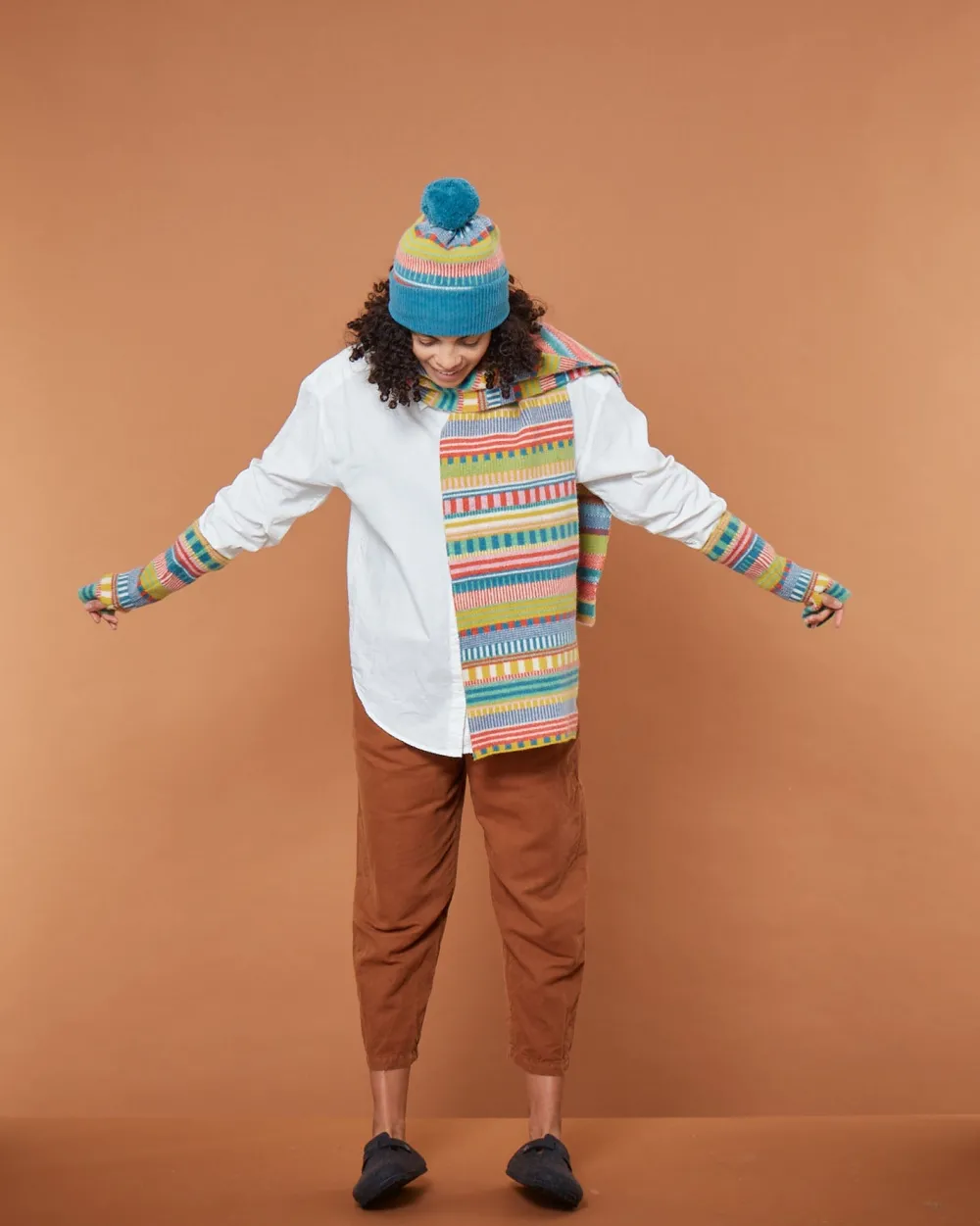 Shop Static Stripe Beanie Hat - Tutti Frutti Hats + Arm Warmers