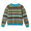 New Static Stripe Jumper - Turquoise Lambswool Jumpers