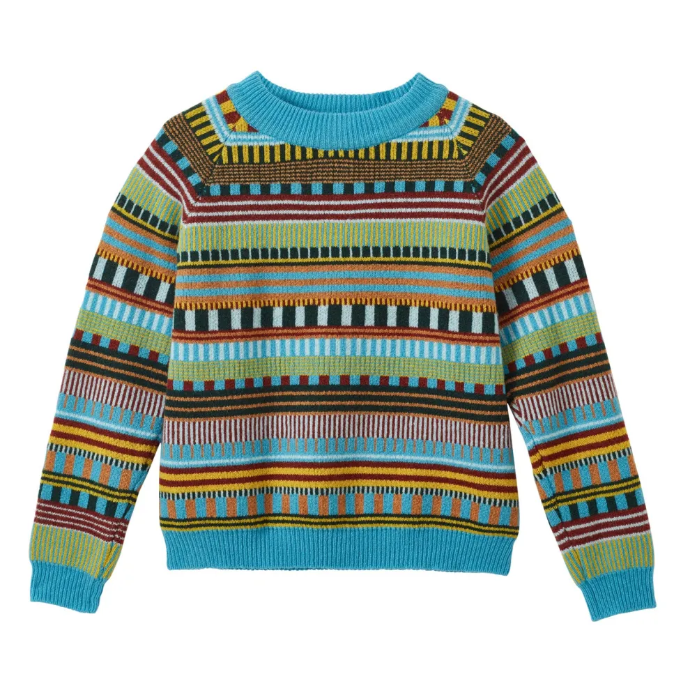 New Static Stripe Jumper - Turquoise Lambswool Jumpers