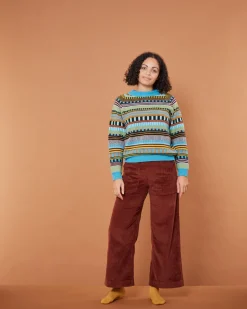 New Static Stripe Jumper - Turquoise Lambswool Jumpers