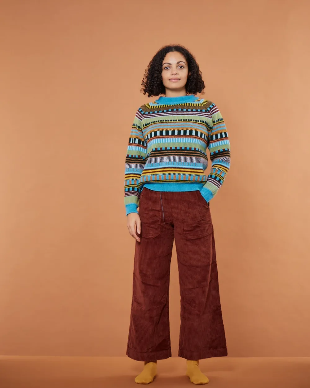 New Static Stripe Jumper - Turquoise Lambswool Jumpers